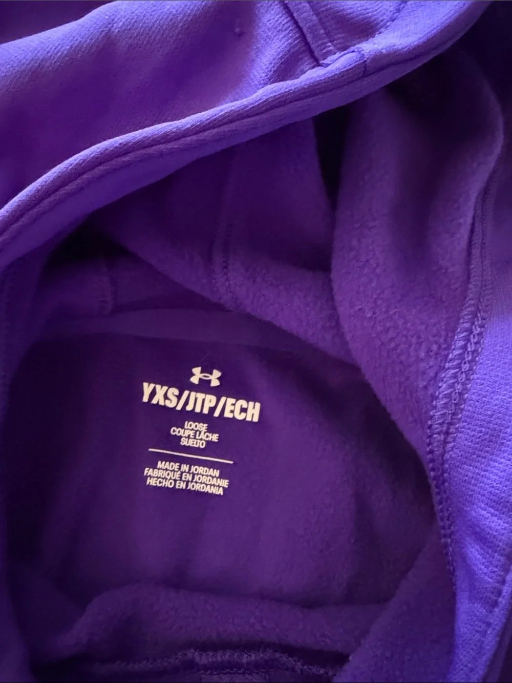 Under Armour Purple Pullover Hoodie with Logo Accent